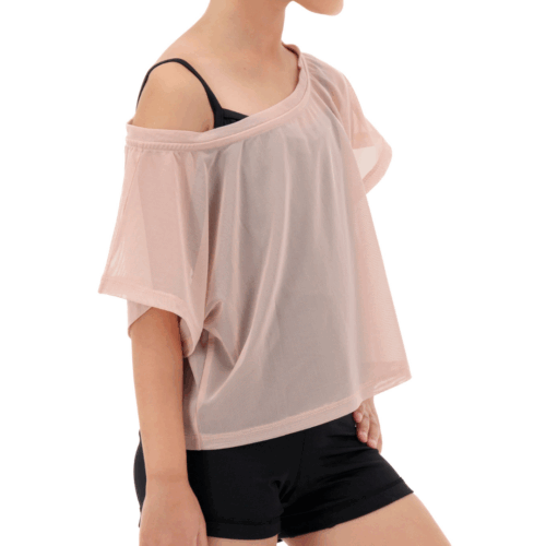 Mesh Dance Crop Top For Girls