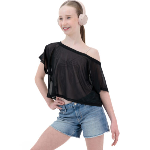 Mesh Dance Crop Top For Adults