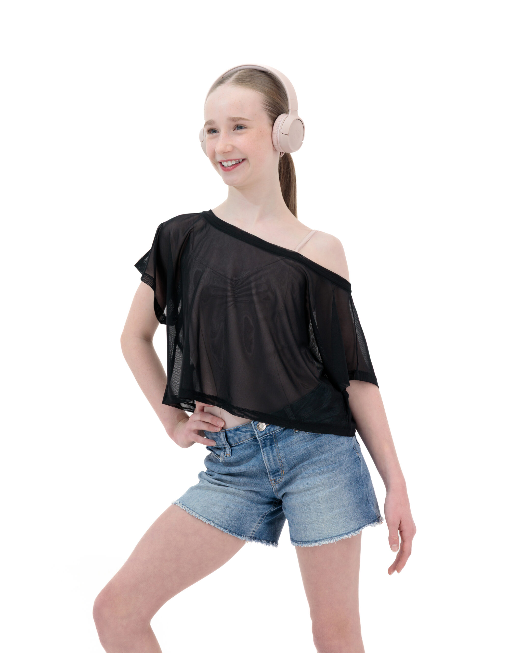 Mesh Dance Crop Top For Adults